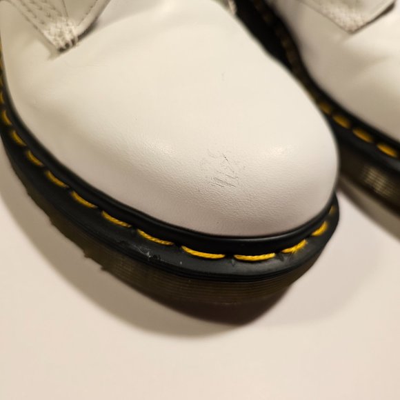 Dr Martin White 1460 SMOOTH LEATHER LACE UP BOOTS - Picture 14 of 15